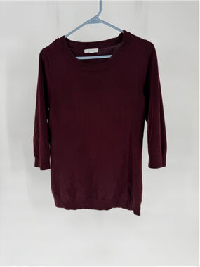 New York & Company Woman's Large Burgundy Crew Neck Sweater